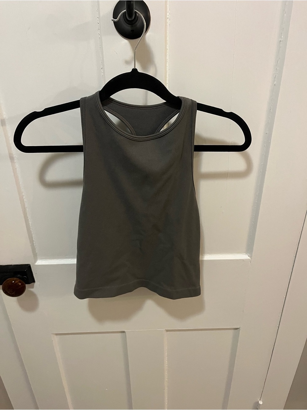 Intimately Free People High-Neck Ribbed Crop Tank Top Size Medium to Large Gray